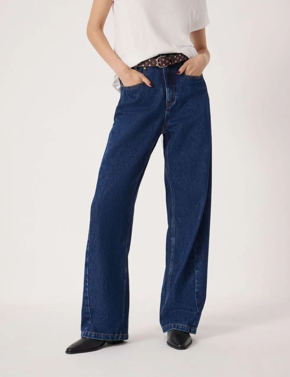 Mid Rise Straight Leg Jeans