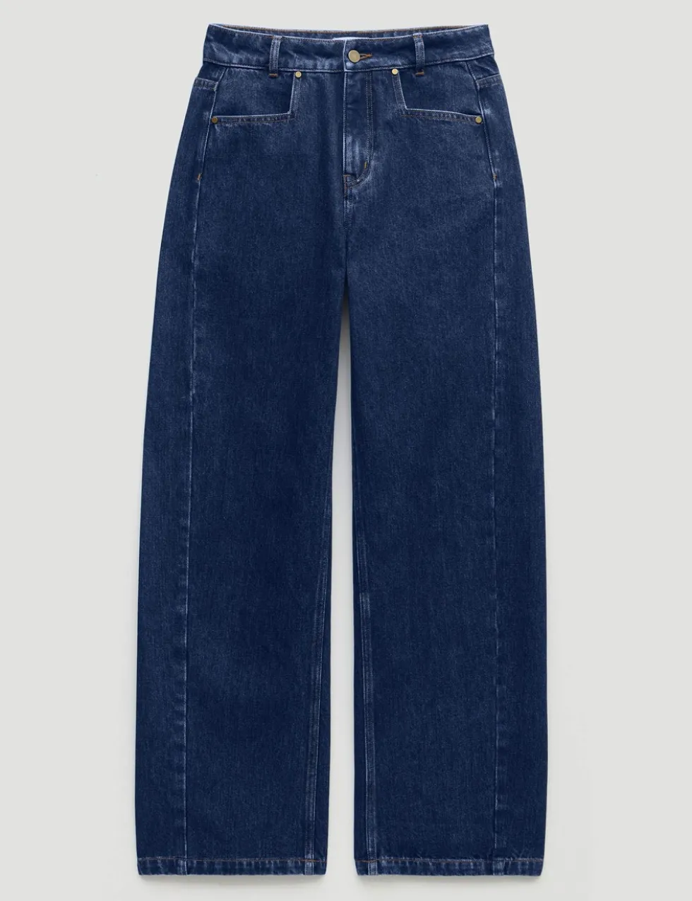 Mid Rise Straight Leg Jeans
