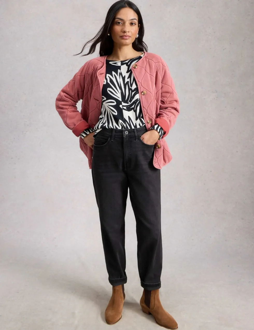 Mid Rise Straight Leg Jeans