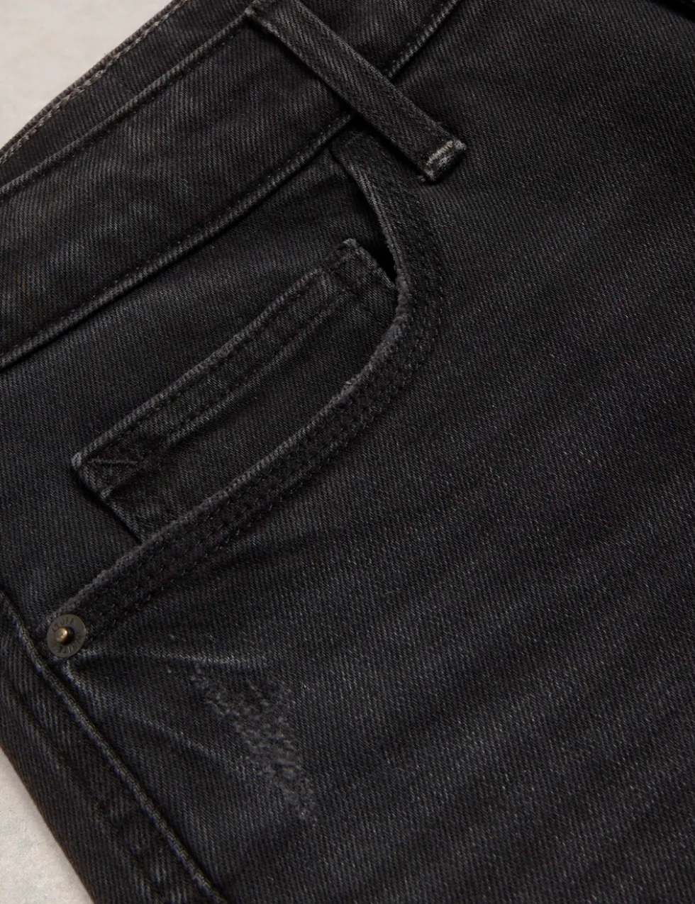 Mid Rise Straight Leg Jeans