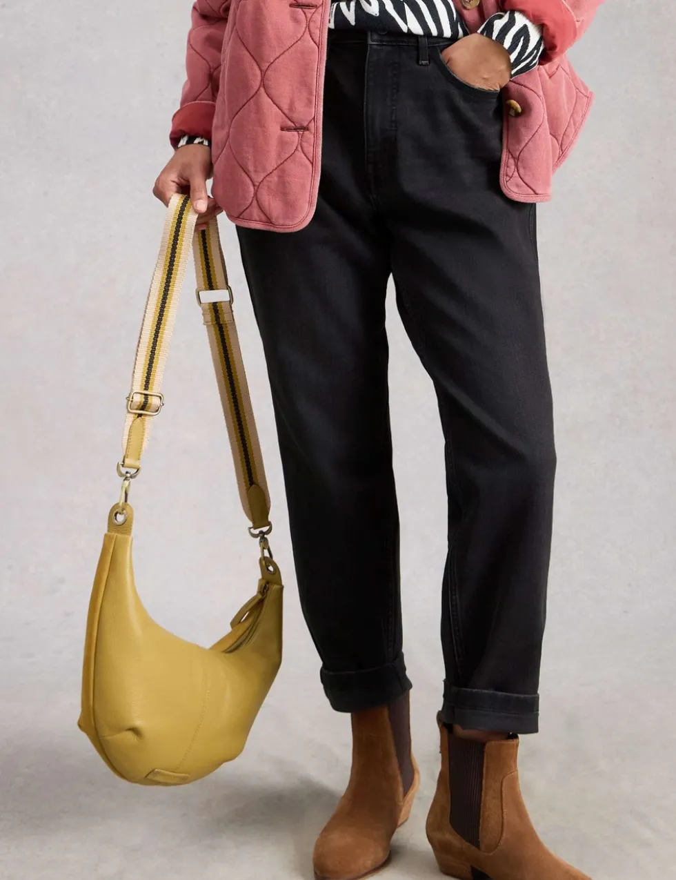 Mid Rise Straight Leg Jeans