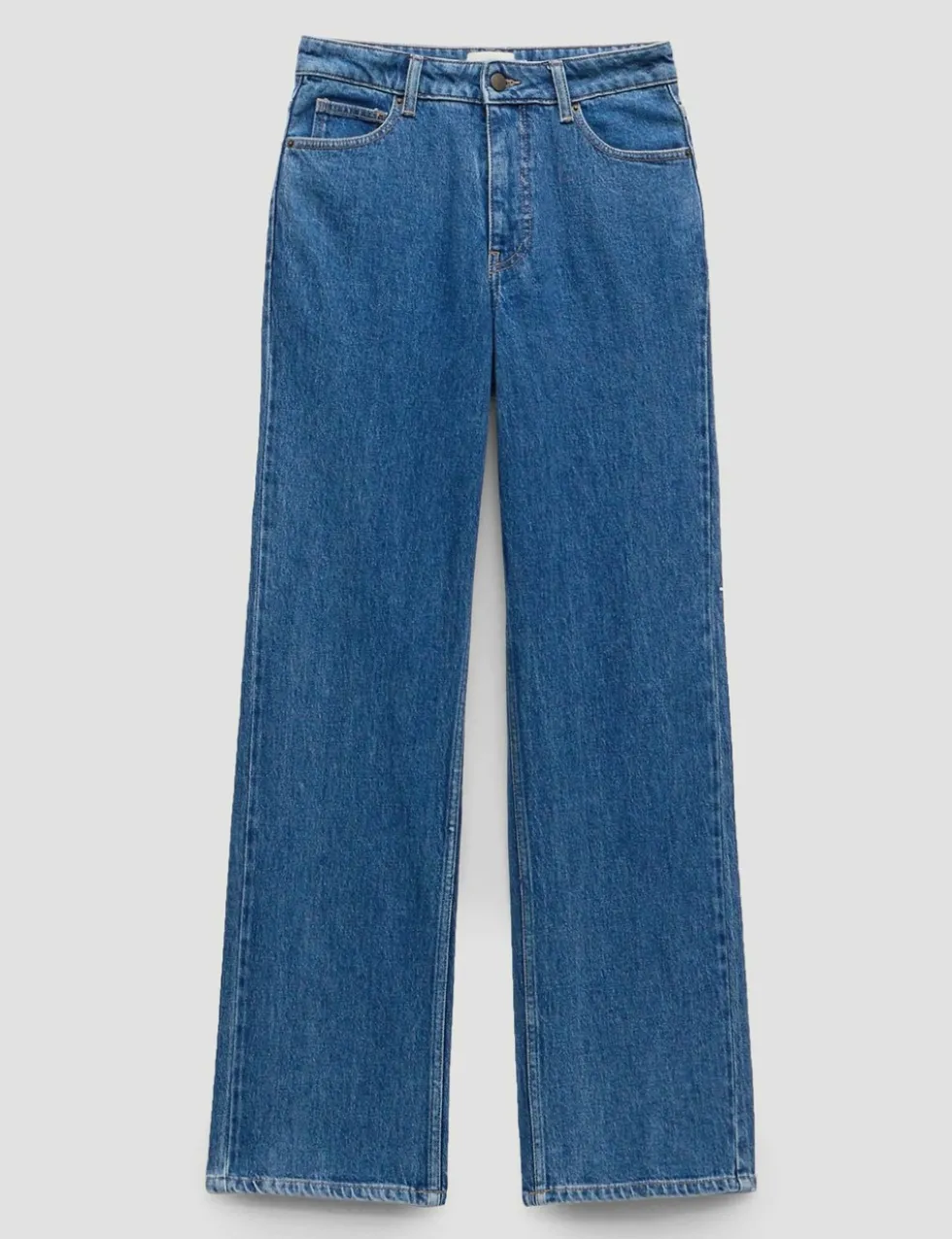 Mid Rise Straight Leg Jeans