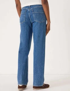 Mid Rise Straight Leg Jeans