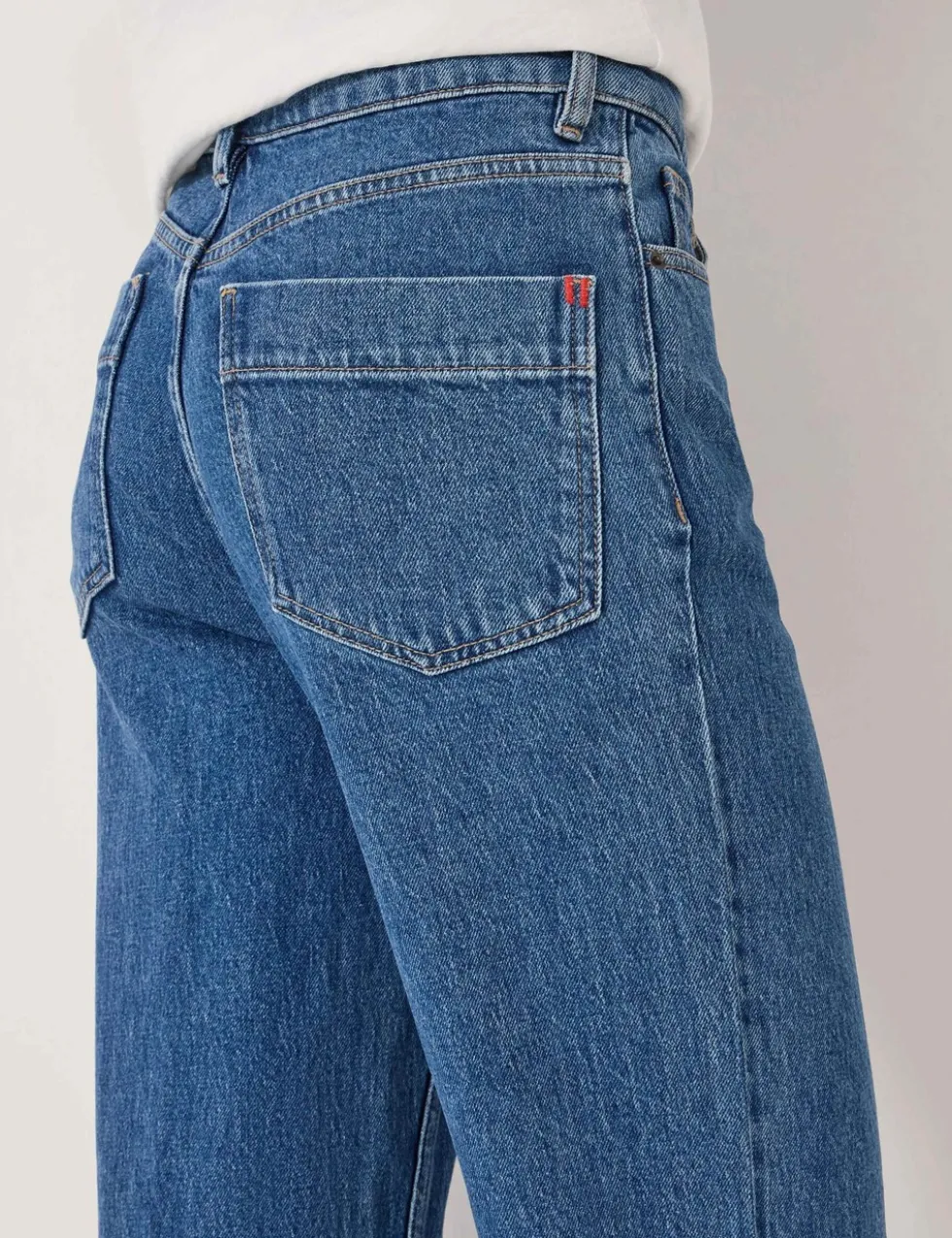 Mid Rise Straight Leg Jeans