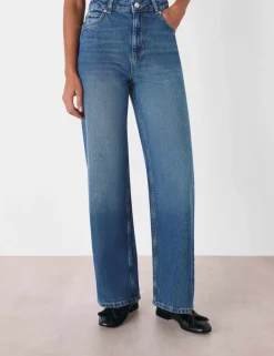 Mid Rise Straight Leg Jeans