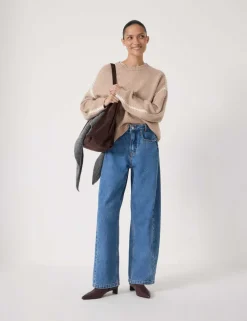 Mid Rise Straight Leg Jeans
