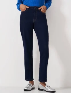 Mid Rise Straight Leg Jeans