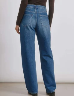 Mid Rise Straight Leg Jeans
