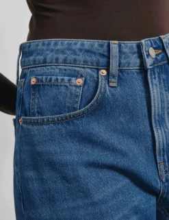 Mid Rise Straight Leg Jeans