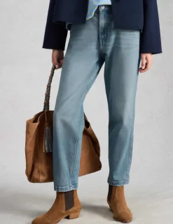 Mid Rise Straight Leg Jeans