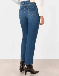 Mid Rise Straight Leg Jeans