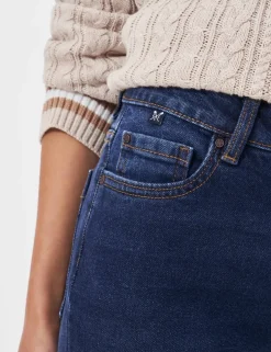 Mid Rise Straight Leg Jeans