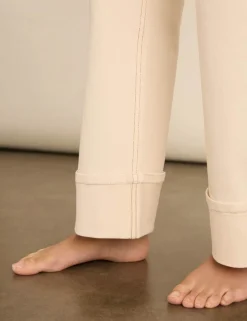 Mid Rise Straight Leg Turn Up Jeans
