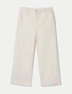 Mid Rise Wide Leg Ankle Grazer Jeans