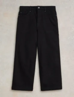 Mid Rise Wide Leg Cropped Jeans