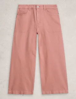 Mid Rise Wide Leg Cropped Jeans