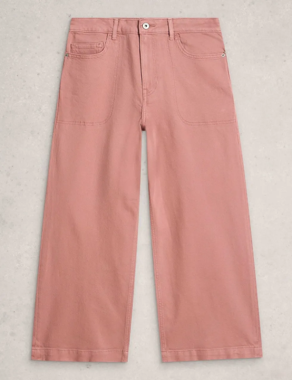 Mid Rise Wide Leg Cropped Jeans
