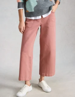 Mid Rise Wide Leg Cropped Jeans