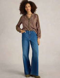 Mid Rise Wide Leg Jeans