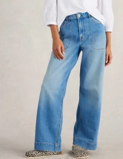 Mid Rise Wide Leg Jeans