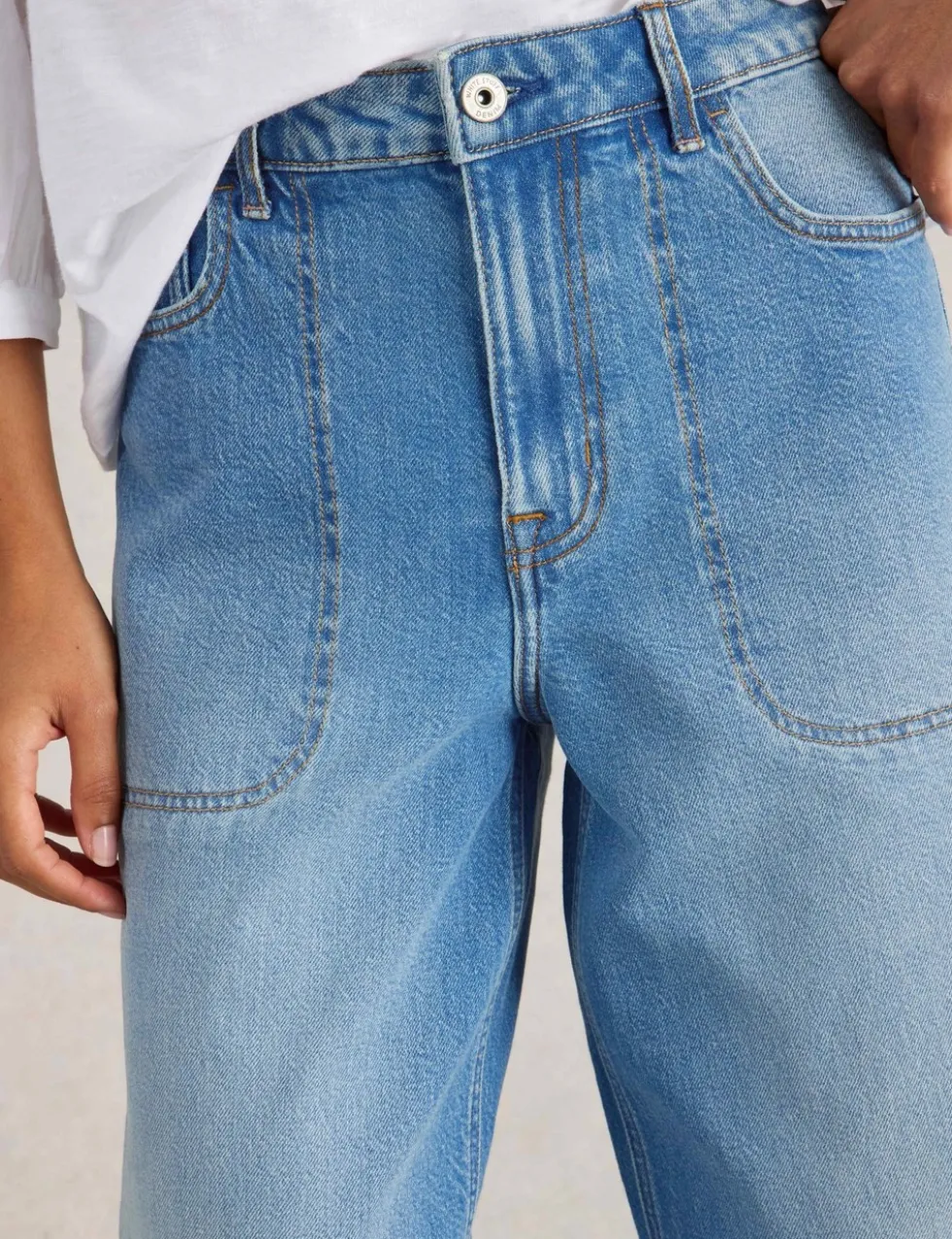Mid Rise Wide Leg Jeans