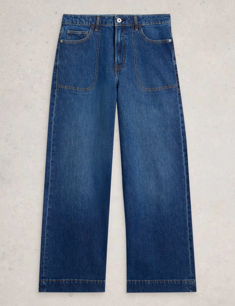 Mid Rise Wide Leg Jeans