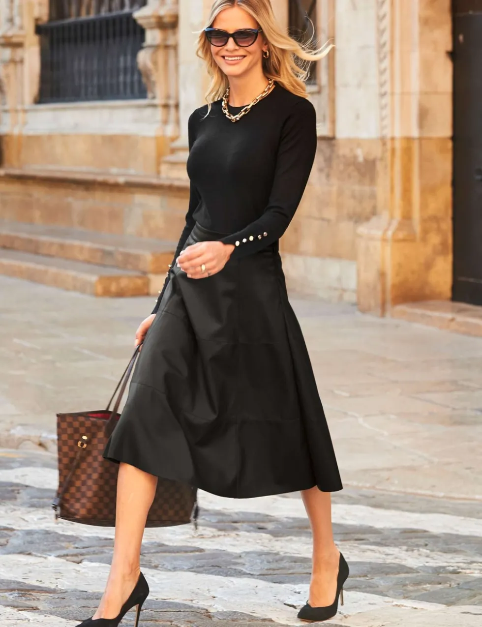 Midi A-Line Skirt