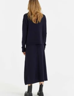 Midi A-Line Skirt with Cashmere