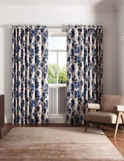 Midnight Garden Lined Curtains