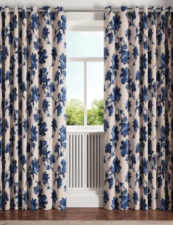 Midnight Garden Lined Curtains