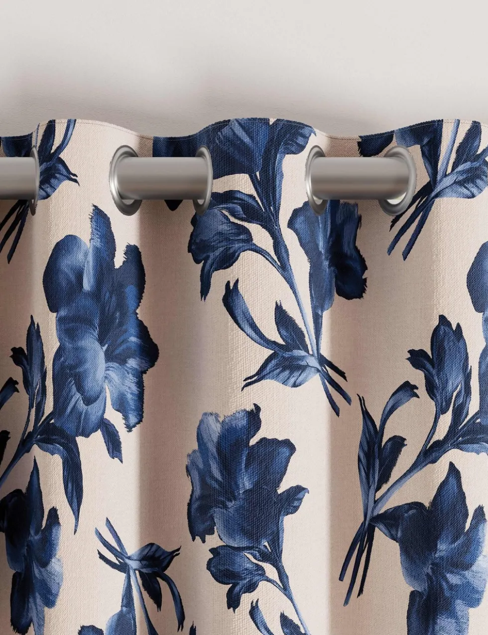 Midnight Garden Lined Curtains
