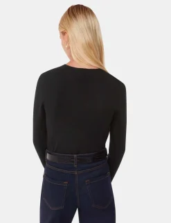 Mila Cotton Blend Ribbed V-Neck Jumper