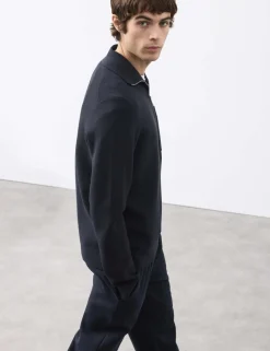 Milano-Knit Extended Funnel Neck Half Zip Jumper