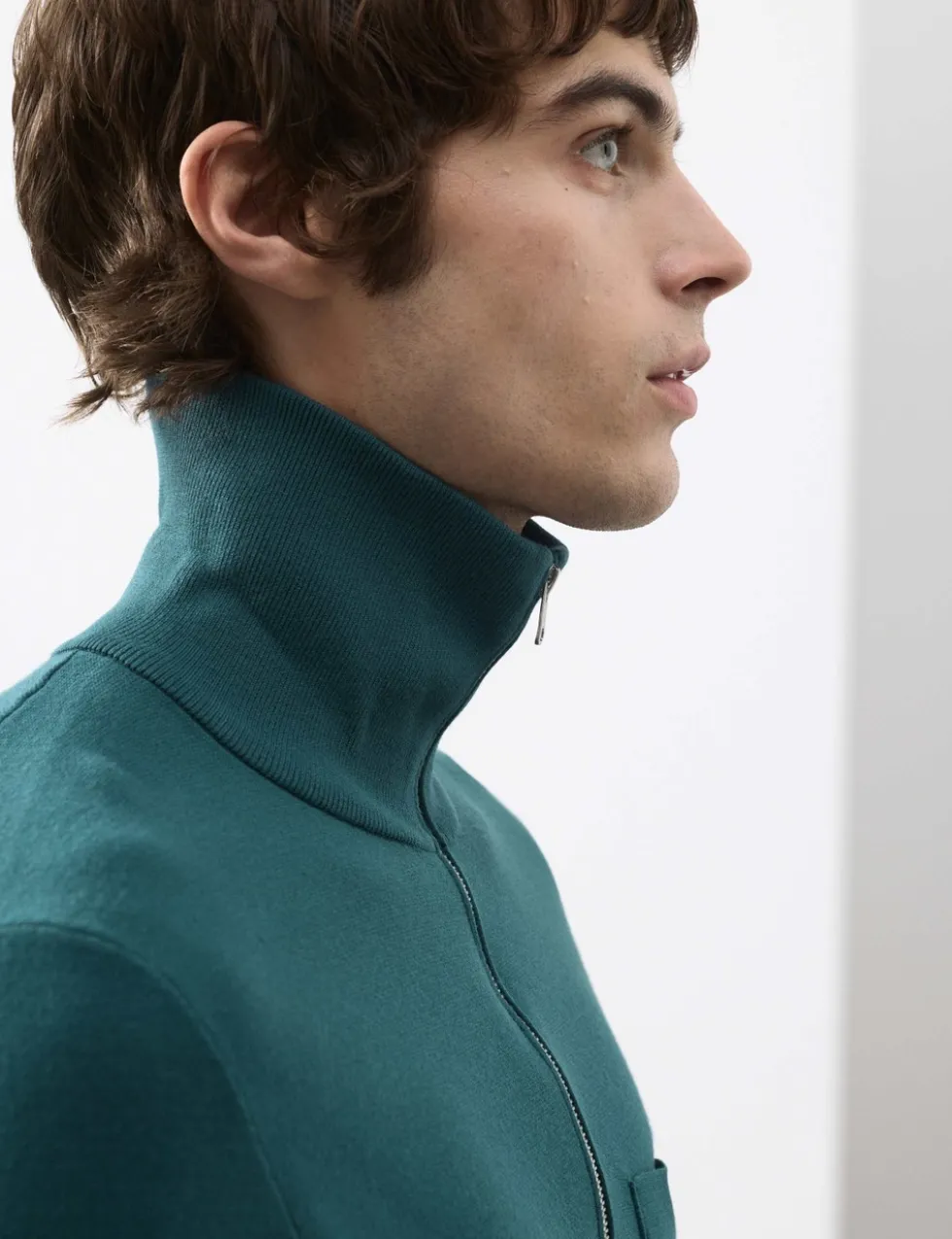 Milano-Knit Extended Funnel Neck Half Zip Jumper