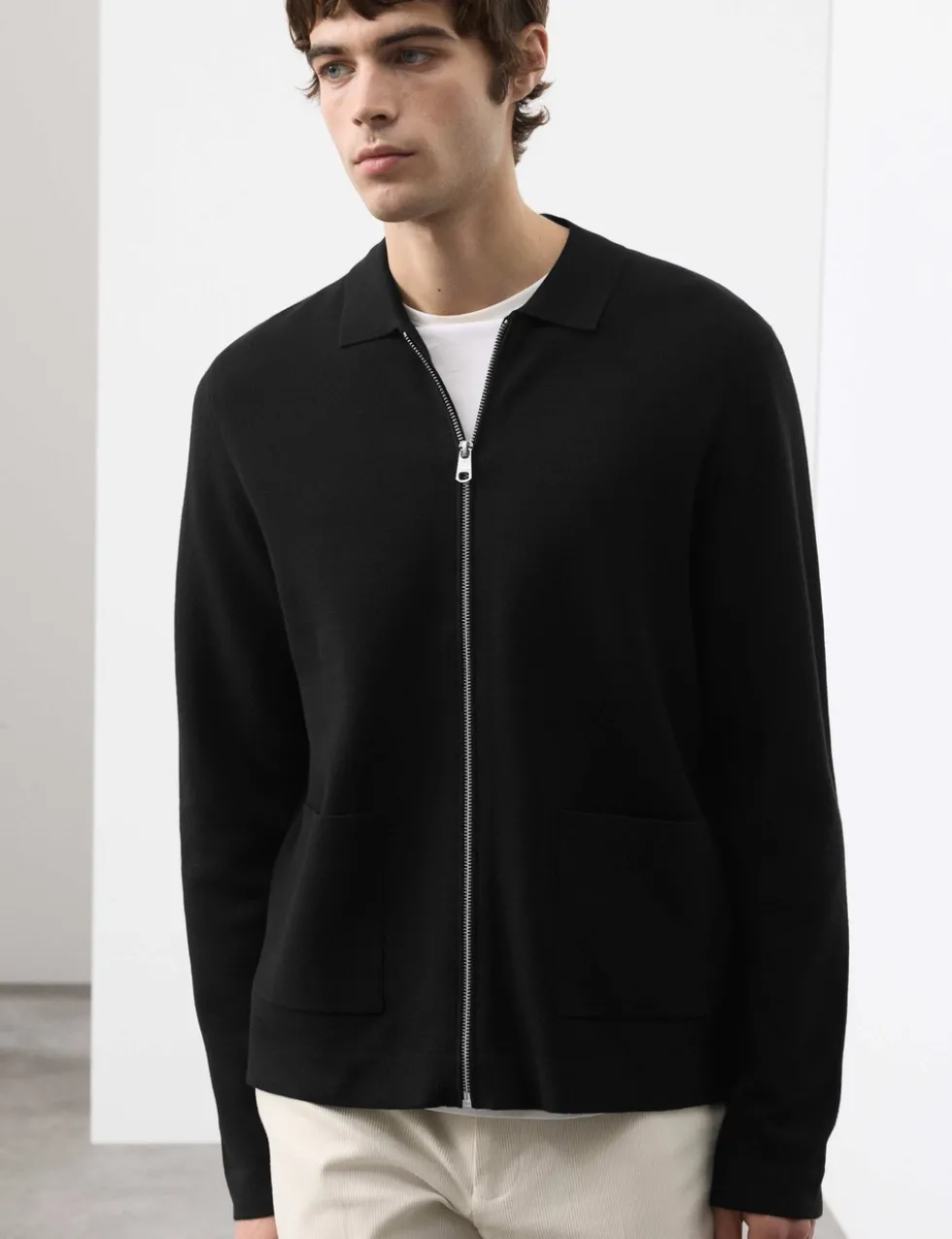 Milano-knit Zip up Knitted Jacket