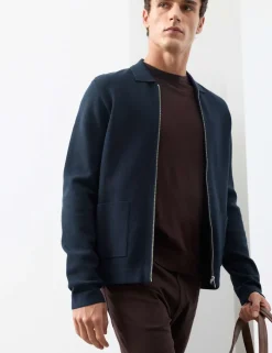 Milano-knit Zip up Knitted Jacket