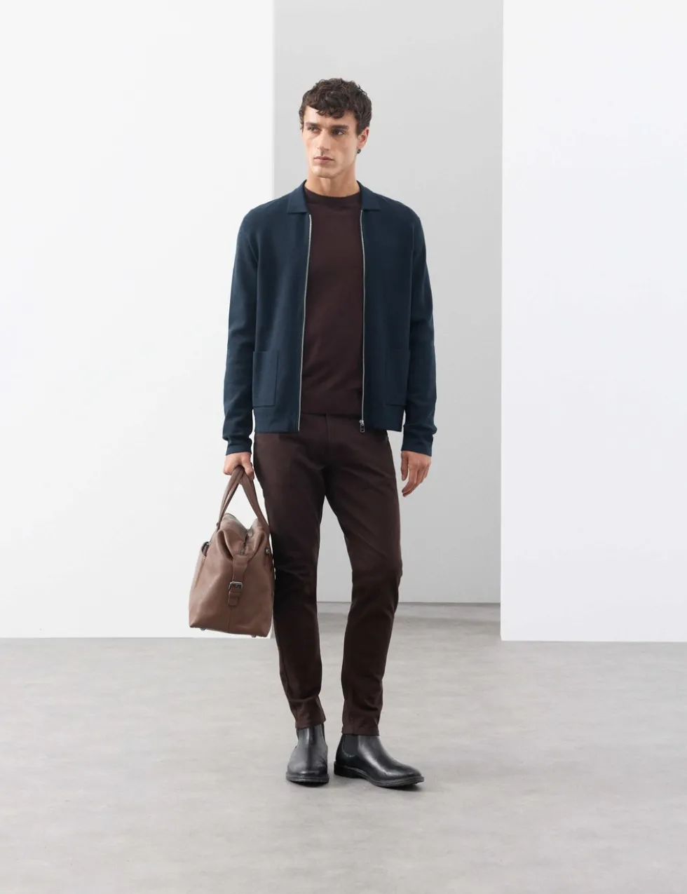 Milano-knit Zip up Knitted Jacket