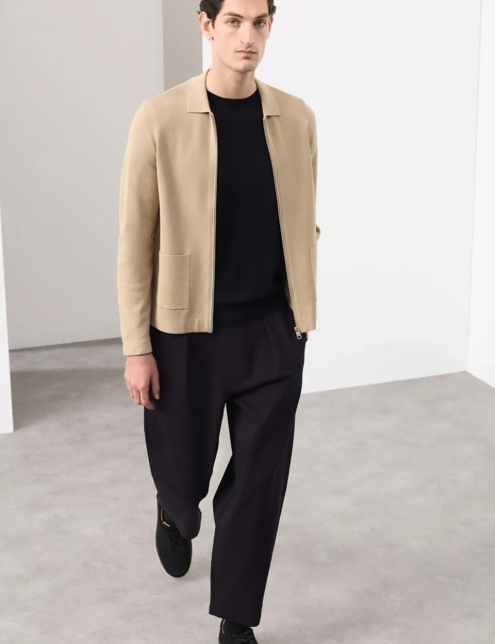 Milano-knit Zip up Knitted Jacket