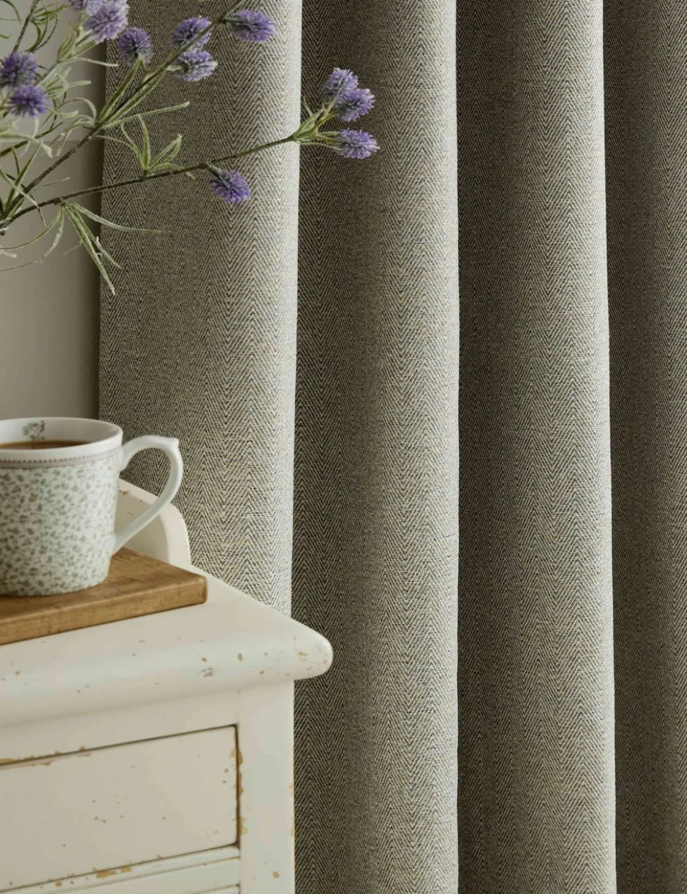 Milbourne Herringbone Eyelet Curtains