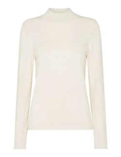 Mira Cotton Blend Textured Funnel Neck Jumper