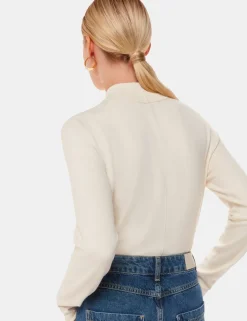 Mira Cotton Blend Textured Funnel Neck Jumper