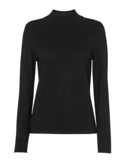 Mira Cotton Blend Textured Funnel Neck Jumper