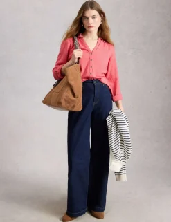 Mixed Jersey Sheer Sleeves Shirt