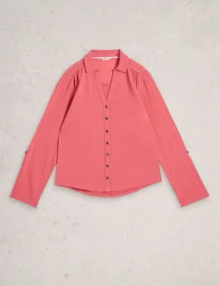 Mixed Jersey Sheer Sleeves Shirt