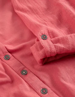 Mixed Jersey Sheer Sleeves Shirt