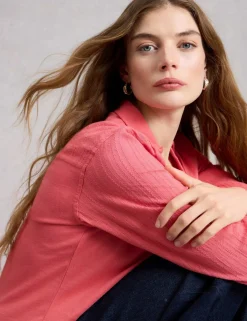 Mixed Jersey Sheer Sleeves Shirt