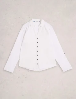 Mixed Jersey Sheer Sleeves Shirt