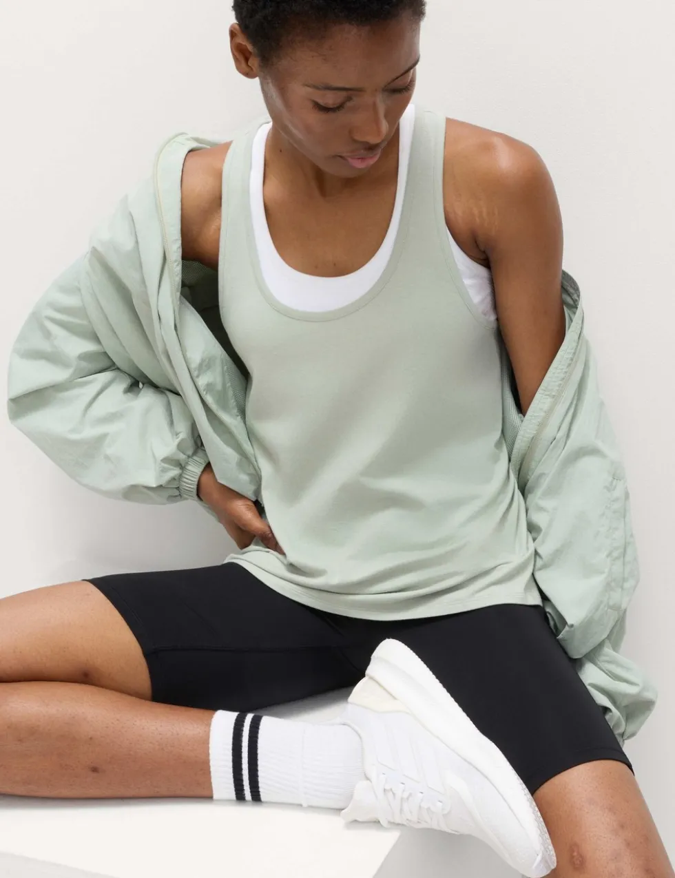 Modal Blend Pleat Back Relaxed Vest Top