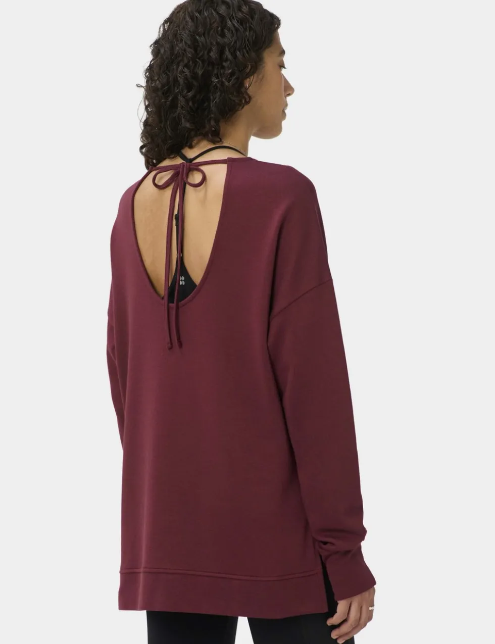 Modal Blend Tie Back Relaxed Sweatshirt