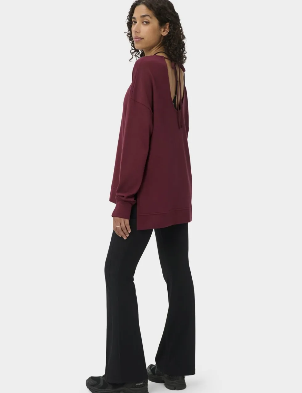 Modal Blend Tie Back Relaxed Sweatshirt